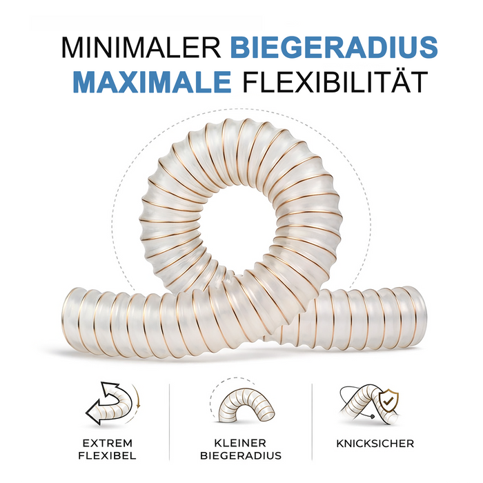AWM Absaugschlauch 0,4 mm - mit integrierter Federstahlspirale - Meterware