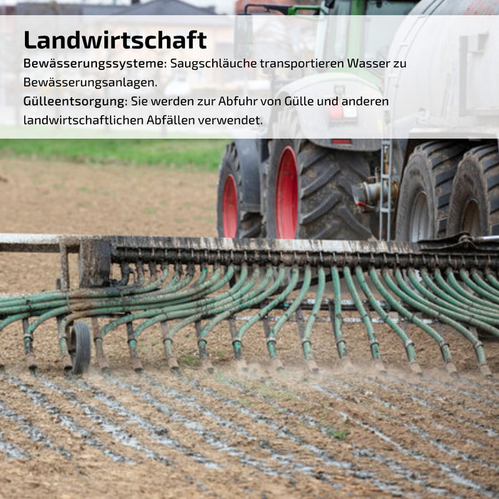Saugschlauch grün - mit integrierter Kunststoffspirale - Meterware