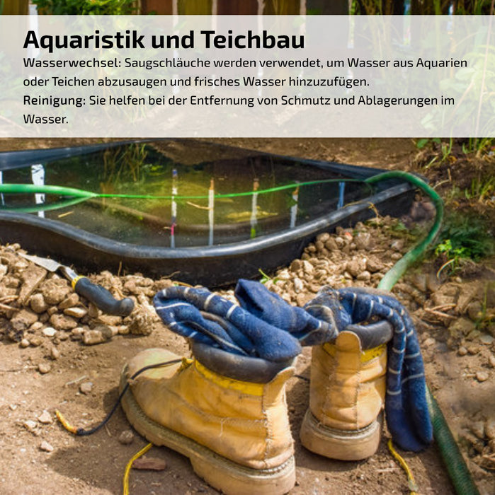 Saugschlauch grün - mit integrierter Kunststoffspirale - Rollenware