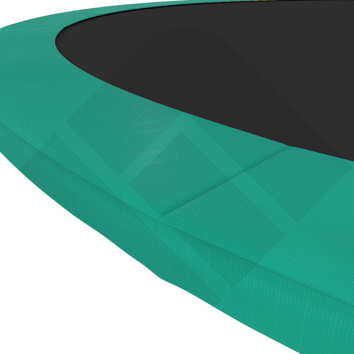 Trampolin Randabdeckung PREMIUM - Extra breite 35 cm Federabdeckung, sichtbare Polsterung und schwarzer Sprungbereich.